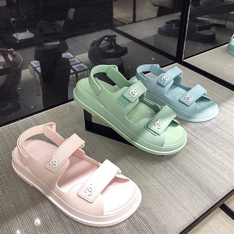 chanel grandad rubber sandals|chanel suede sandals.